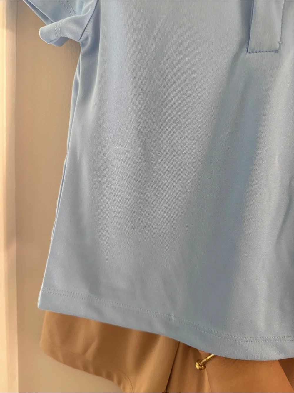 Nike Kids Light Blue Polo and Tan Shorts Set